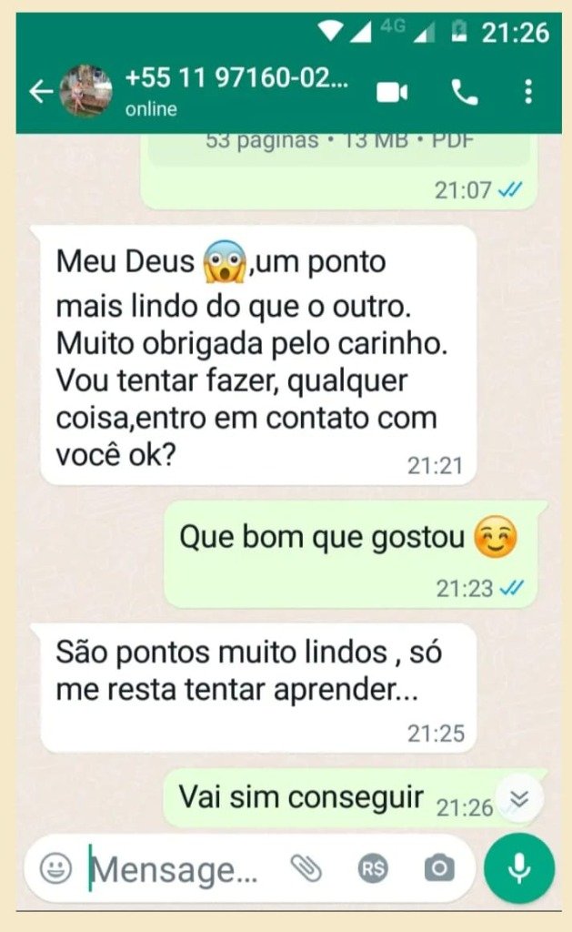 Depoimento de cliente no WhatsApp